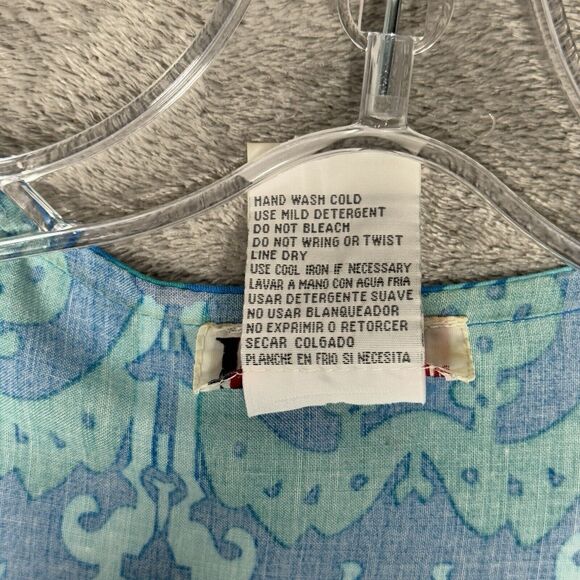 R&K Originals Dress Women 10 Blue Geometric Stripe Midi Dress Vacation Colorful‎ - Picture 7 of 8